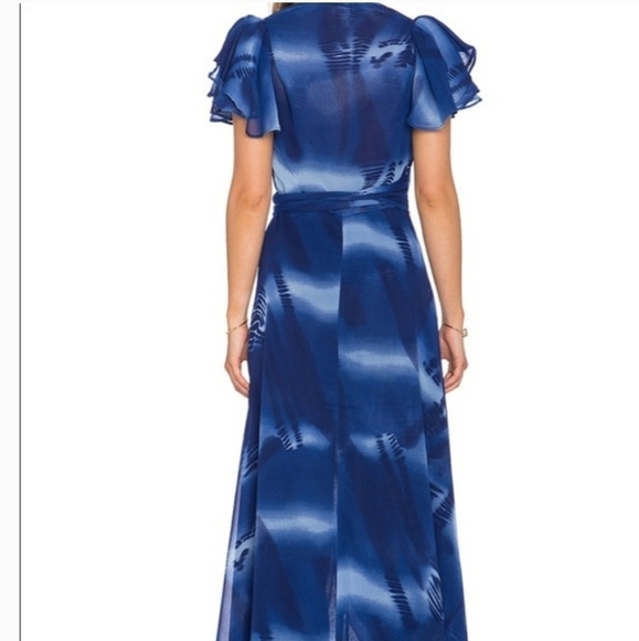 NWT Raga Down The River Wrap Dress in Navy Large Full Wrap Maxi Length Revolve - Picture 2 of 9